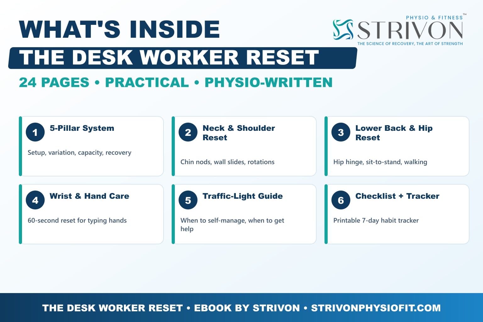 Office exercises for desk workers - what is inside The Desk Worker Reset ebook